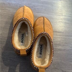 Soda Brown Suede Slippers